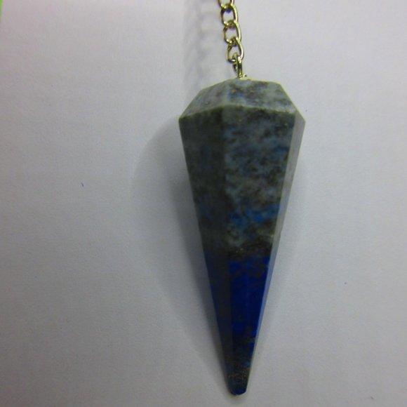 Lapis Lazuli Gemstone Dowsing Pendulum Meditation Tool - Picture 3 of 4